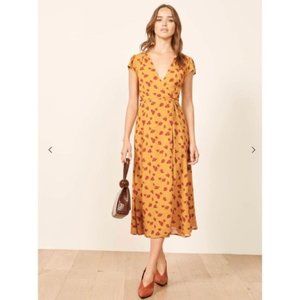 Reformation Carina Floral Midi Wrap Dress